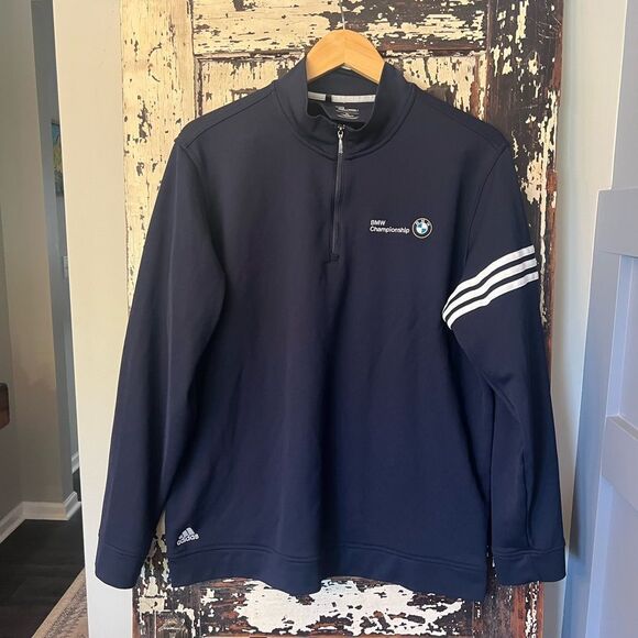 BMW Championship embroidered ADIDAS Navy 1/4 zip Pullover XL - Picture 1 of 8